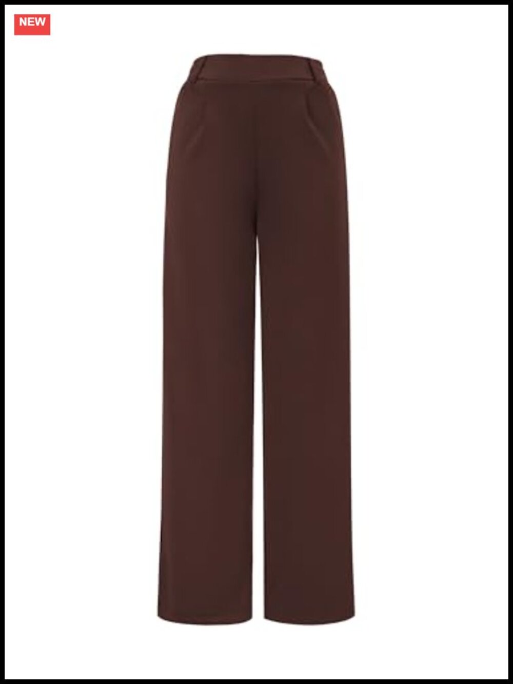 Wide Leg Work Pants High Waist Pull On Dress Pants Elastic Waistband Casual